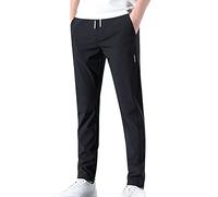Jogging Pants Mens - Mens Long Jogging Pants Mens Joggers with Zip Pockets Cotton Tracksuit Bottoms Men Comfort Tracksuit Bottoms Pants with Pockets Gym Running Sports Pants Black