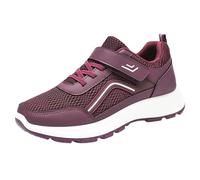 Jogging Shoes Women's Breathable Walking Shoes Road Running Shoes Orthopaedic Memory Foam Running Outdoor Straps and Buckle Lightweight Fitness Shoes, purple, 5 UK
