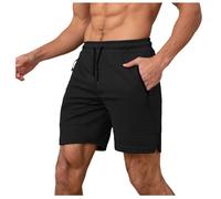 Jogging Shorts Men's Nate Comfortable Shorts with Side Pockets Summer Cotton Quick-Drying Running Trousers Bermuda Sports Trousers Shorts Training Shorts for Gym Fitness, black, XS