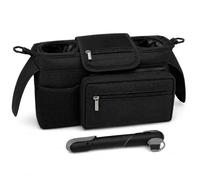 Jogging Stroller Organizer with Tire Pump, 2 Cup Holders and Phone Pocket