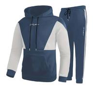 Jogging Suit Mens Tracksuit Set Long Sleeve Beach V-Neck Button Down Shirts Summer Vacation Loose Yoga Pant with Pockets Jogging Suit Sportswear for Gym Running Exercise Fitness Xmas （Sky Blue, XXXXL