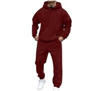 Jogging Suit Men's Warm Lined Tracksuit 3D Logo Thick Sports Suit Plain Hoodie Y2K Hip Hop with Pockets Leisure Suit Classic Jogging Suit Simplicity Tracksuit Set S-3XL, 1 wine, S