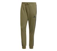 adidas Men's Essential Three Stripes Fleece Pants, Olive strata/Black, XXL