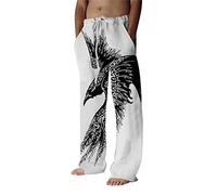 Jogging Trousers, Men's Yoga Trousers, Lightweight Summer Trousers, Linen Trousers, Men's Eagle 3D Print, Men's Trousers, Cotton Trousers, Loose Fit Casual Trousers, Casual Beach Trousers, Loungewear,