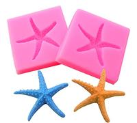 JOGILBOY 2 Pieces 3D Starfish Silicone Mold DIY Silicone Mold Fondant Pudding Jelly Candy Chocolate Dessert Cake Decoration Baking Tool Handmade Soap Maker