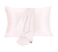 JOGJUE Silk Pillowcase Set - 2 Pack, 100% Mulberry Silk, Hypoallergenic, Soft, Breathable, Reduces Wrinkles, Light Pink