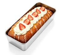 Jogoico Loaf Tin 1Pcs Stainless Steel Cake Tins Bread Loaf Pan Rectangular Oven Baking Pan Bakeware Dishwasher Safe for Meat Loaf Cake Toast Pie Lasagna 32 x 14 x 6 cm