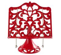 JOGREFUL Adjustable Cast Iron Cookbook Stand, Kitchen Recipe Holder Red