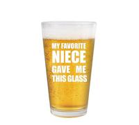 Jogskeor Aunts and Uncle Gift, My Favorite Niece Gave Me This Beer Glass 16oz Funny Gifts For Aunts Uncle, Best Birthday Christmas Gift Pint Glasses