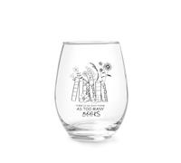 Jogskeor Book Lover Gift Stemless Wine Glass 15oz - There Is No Such Thing As Too Many Books Wine Glass for Book Lover, Birthday Christmas Gifts for Readers Bookworm Her Mom Him Dad Friend