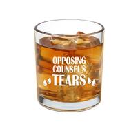 Jogskeor Funny Lawyer Gift, Opposing Counsel's Tears Whiskey Glass Graduation Birthday Christmas for Lawyer, Attorney, Law Student, 10oz