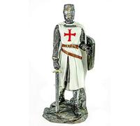Joh. Vogler GmbH German Knight Templar with Sword and Sign 30 cm White Red Templar Knight Decorative Sculpture