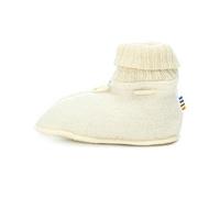 Joha Unisex Baby Booties, Off-White, Size 5-6, Winter, Wool, Fleece Lining, Closed Toe, Hook and Loop Closure, Adjustable, Slip Resistant, Flexible, Solid Pattern, Ideal for Babies