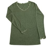 Joha - Women's Blouse I L/S 70/30 - Merino base layer size L, olive