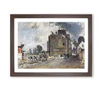 Johan Jongkind Demolition Work Classic Painting Framed Print | A3 Walnut Framed Wall Art | Ready to Hang | Classic Historical Picture | Living Room Bedroom Lounge Office