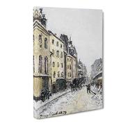 Johan Jongkind Snow Street Canvas Print | Gallery Wrapped 30mm Frame Wall Art | 20x14 inches | Ready to Hang | Modern Landscape Picture | Living Room Bedroom Lounge Office
