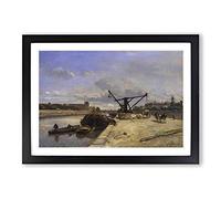 Johan Jongkind View from The Quai D'Orsay Framed Print | A2 Oak Framed Wall Art | Ready to Hang | Modern Nature Picture | Living Room Bedroom Lounge Office