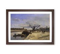 Johan Jongkind View from The Quai D'Orsay Framed Print | A2 Walnut Framed Wall Art | Ready to Hang | Modern Nature Picture | Living Room Bedroom Lounge Office