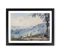 Johann Ludwig Aberli Painting Classic Painting Framed Wall Art Print, Ready to Hang Picture for Living Room Bedroom Home Office Décor, Black A2 (64 x 46 cm)