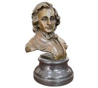 Johann Sebastian Bach Bust Bronze Sculpture - Classic Vintage Style High-End Statue Office and Home Decor, for Music Enthusiasts(Frederic Chopin)