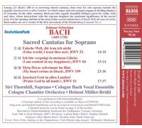JOHANN SEBASTIAN BACH: SACRED CANTATAS FOR SOPRANO NOS. 51 52 84 & 199 NEW CD