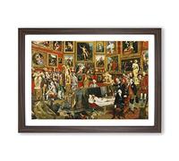 Johann Zoffany Tribuna of The Uffizi Framed Print | A2 Walnut Framed Wall Art | Ready to Hang | Modern Nature Picture | Living Room Bedroom Lounge Office