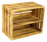 Johanna Fruit Crate in dark / natural or moiré. Dimensions approx. 50 x 40 x 31 cm Xxx Out of the old country xxx Wine Crate Fruit Crate Wooden Box Decorative Box Rack Geflammt Regal