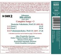 WUNDERLIN/CARREL/EISENLOHR - BRAHMS:COMPLETE SONGS VOL 3