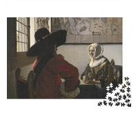Johannes Vermeer 1000 Piece Adult Wooden Puzzles World-famous Paintings Style Jigsaw Puzzles, Museum Puzzle 1000 Pcs Game Toys For Family Fine Art