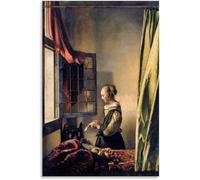 Johannes Vermeer Girl Reading A Letter at An Open Window Poster Vintage Canvas Wall Art Famous Painting Prints For Home Decor Picture 50x70cm No Frame