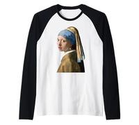 Johannes Vermeer Girl with a Pearl Earring ca 1665 Art Raglan Baseball Tee