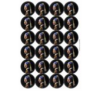 Johannes Vermeer Girl with A Pearl Earring Circular Matt Paper Stickers A4 Sheet of 24 (Each Sticker is 45mm Diameter)