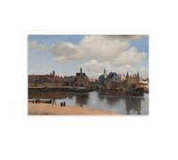 Johannes Vermeer Painting (View of Delft) Poster Art Print Wall Photo Hanging Picture Family Bedroom Decor 16x24inch(40x60cm)