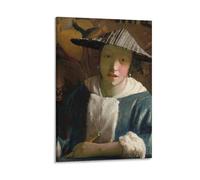 Johannes Vermeer Poster And Prints《Girl with The Red Hat》 Home Decor Wall Art Hanging Picture Print Bedroom Decorative Painting Room Aesthetic 24x36inch(60x90cm)