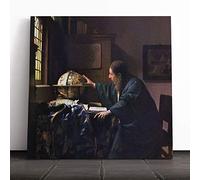Johannes Vermeer The Astronomer Canvas Wall Art Print 20x20 Inch | Ready to Hang, Gallery Wrapped, Fade-Resistant Inks, Securely Packaged, UK Made