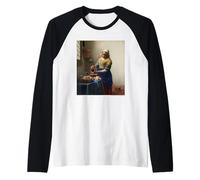 Johannes Vermeer The Milkmaid Raglan Baseball Tee