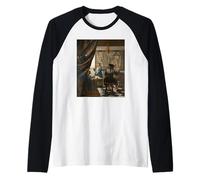 Johannes Vermeer The Music Lesson Raglan Baseball Tee