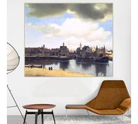 Johannes Vermeer " View of Delft, 1661" Canvas Prints Oil Painting Artwork Picture Poster Wall Home Interior Decoration(40x50cm)