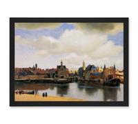 Johannes Vermeer View Of Delft Baroque Cityscape Painting A4 Artwork Framed Wall Art Print Artery8 Black One Size