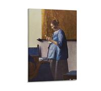 Johannes Vermeer's Girl in Blue Reading A Letter Poster Posters Art Print Wall Photo Paint Poster Hanging Picture Family Decor 12x18inch(30x45cm)