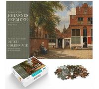 Johannes Vermeers The Little Street Painting Jigsaw Puzzle, 1000 Piece | For a puzzle gift at Christmas: Adult jigsaw puzzle with 1000 pieces; for Christmas, winter weekends and New Year leisure.
