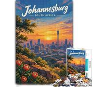 Johannesburg South Africa Cityscape Illustrat Jigsaw Puzzle, 1000 Pieces | Colour and shape sorting - a clear section-by-section approach on weekends.