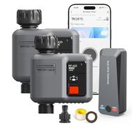 johgee 2 Pcs Smart WiFi Water Timer for Irrigation with 300M Gateway