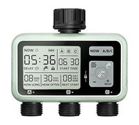 Johgee 3 Zone Water Timer for Irrigation, Sprinkler Timer 3 Outlet, Garden Hose Timers, Garden Watering System Irrigation System Controller with Auto & Manual Mode, Rain Delay for Lawn