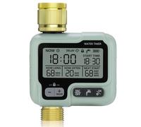 Johgee Irrigation Computer with Brass Inlet and Outlet, Water Timer Garden Timer Watering with Rain Delay, Automatic/Manual Irrigation Control, Programmable