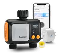 Johgee Smart WiFi Water Timer for Garden Hose - 2 Zone Sprinkler Timer with WiFi Hub - Hose Timers for Watering with Rain Delay - Irrigation Sprinkler Controller for Garden Lawns - Works with Alexa