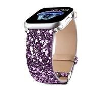 JOHIPI Bling Bands Compatible with Apple Watch 38 mm, 40 mm, 41 mm, 42 mm, 44 mm, 45 mm, 49 mm, Ultra 2/1, iWatch Band, Glittering Leather Strap for Apple Watch Series 9, 8, SE, 7, 6, 5, 4, 3, 2, 1