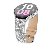 JOHIPI Bling Bands Compatible with Samsung Galaxy Watch 7 6 5 4 Band 40mm 44mm/Watch 6 4 Classic 43mm 47mm 46mm 42mm/Watch 5 Pro 45mm/Active 2 Band, 20mm Bling Glitter Leather Bands Women