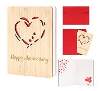Johiux Bamboo Wedding Anniversary Card, Personalise The Years Anniversary Cards for Wife or Husband, Christmas, Birthday, Anniversary, Anniversary Card for Wife.