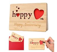 Johiux Bamboo Wedding Anniversary Card, Personalise The Years Anniversary Cards for Wife or Husband, Christmas, Birthday, Anniversary, Anniversary Card for Wife.
